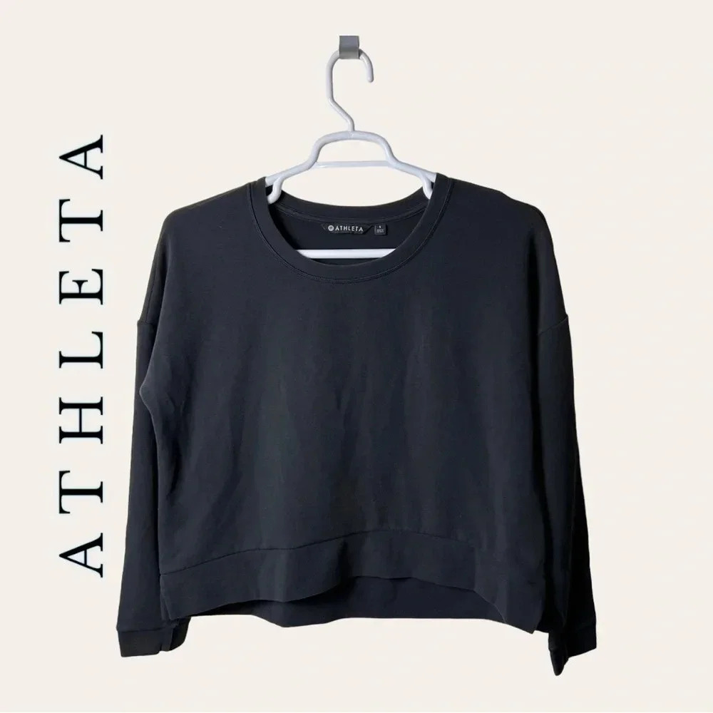 1574, ATHLETA OVERSIZED SWEATER SIZE‎ LARGE HIGH LOW DARK GRAY IN COLOR